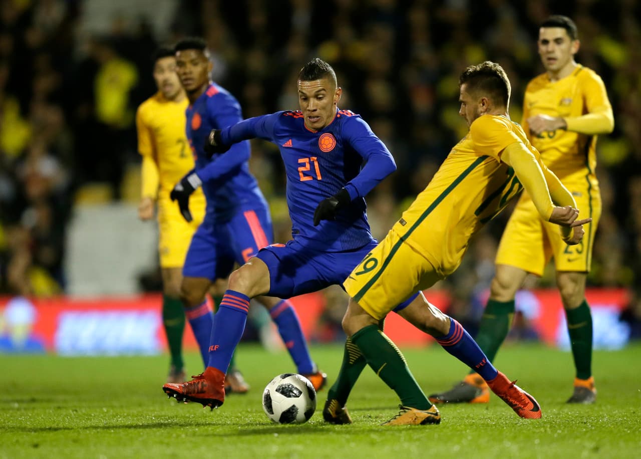 Colombia, que controló a Australia, se acercó con más claridad para la segunda parte tras la entrada de Miguel Ángel Borja.