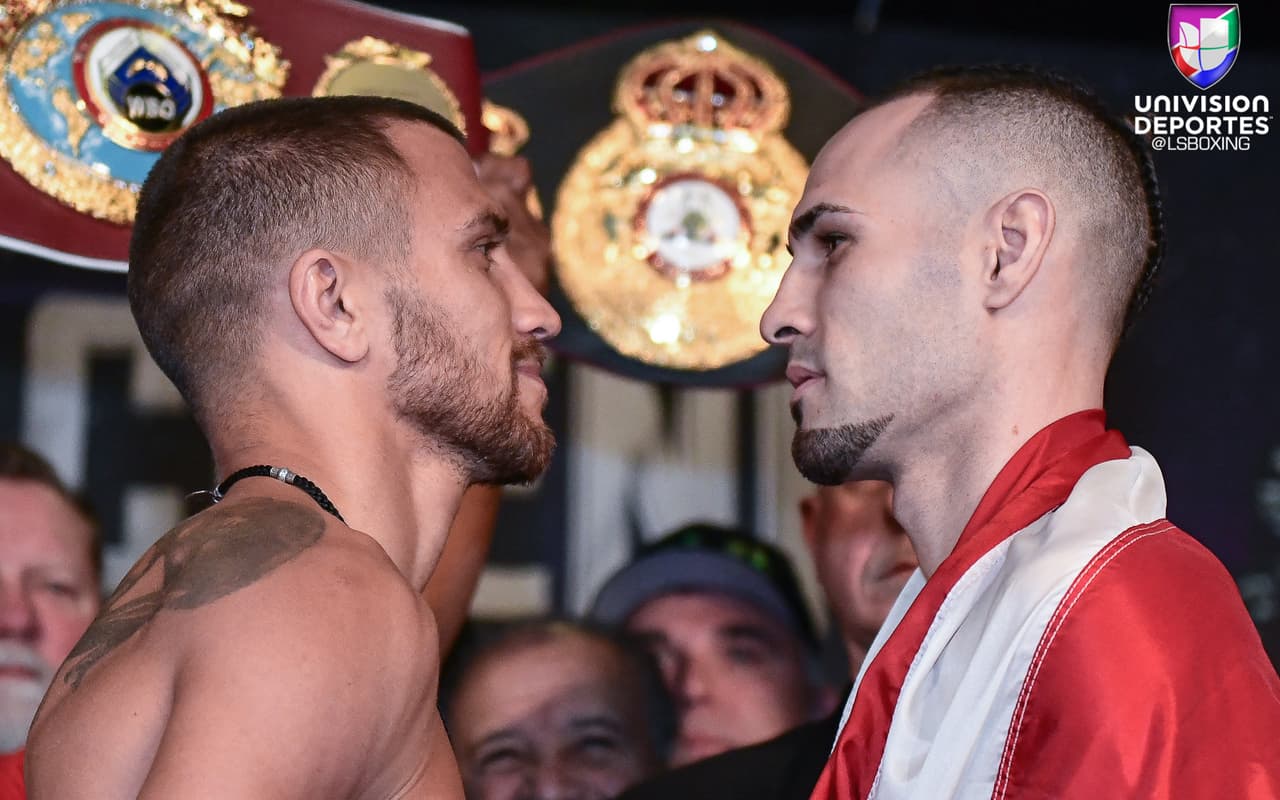 José 'Sniper' Pedraza y Vasiliy 'Hi-Tech' Lomachenko superaron la báscula a un día de su pelea de unificación de los títulos mundiales ligeros del AMB y OMB en el Madison Square Garden. El ucraniano pesó 134.4 libras, mientras que el boricua registró 134.2 libras.
