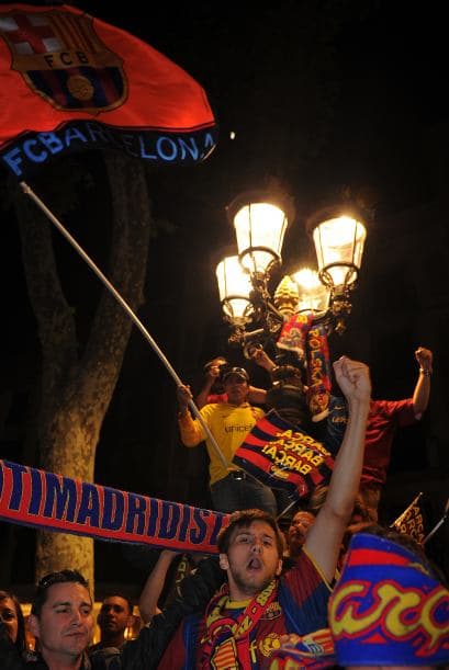 Canaletas, zona ya acostumbrada a estos festejos, se pintó de blaugrana.
