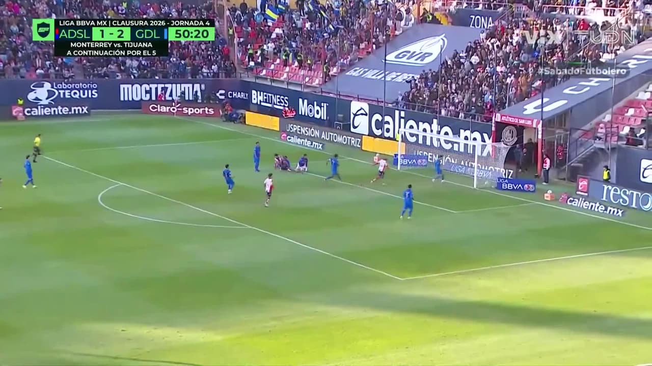 ¡Le ahogan el grito de gol a San Luis! Fuera de juego y va para atrás