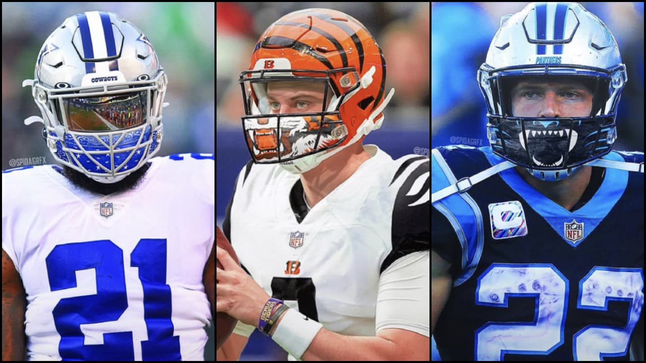 Si la National Football League se ve obligada a usar cubrebocas, los jugadores se visualizarían de esta manera.