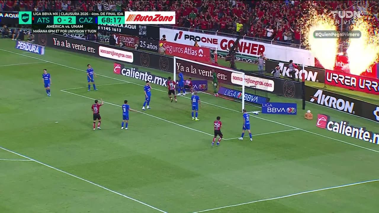 ¡GOL!  anota para Atlas. Arturo González