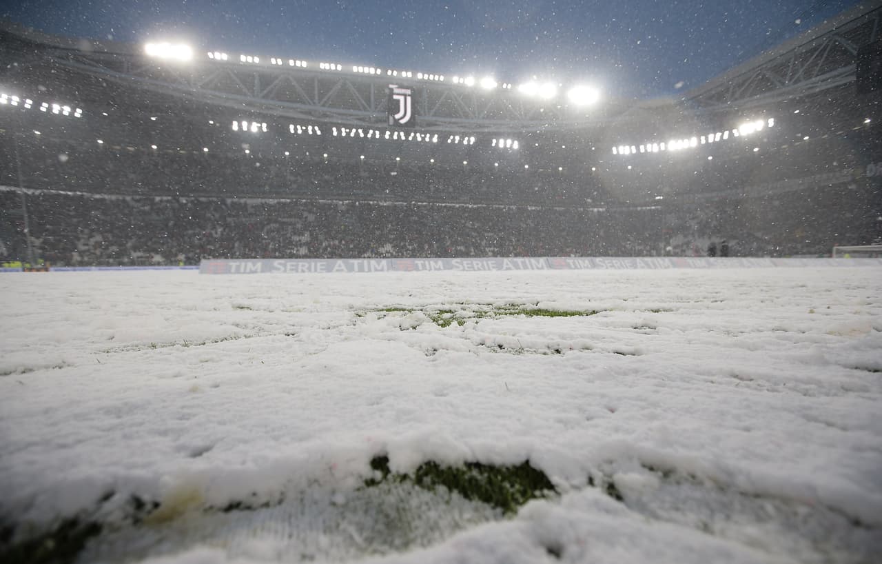 Impresionante nevada en el Juventus Stadium.