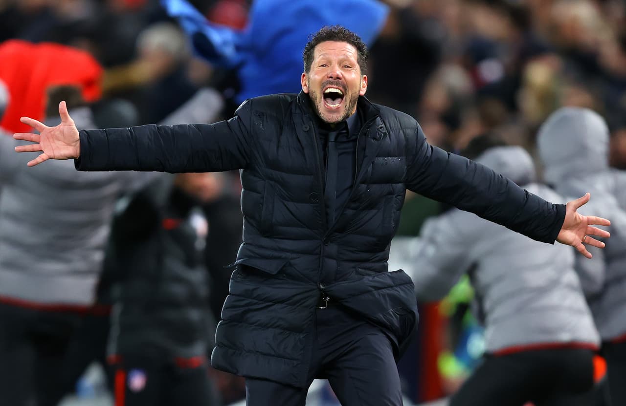 La celebración de Diego Simeone tras eliminar a Liverpool, último campeón de la justa.