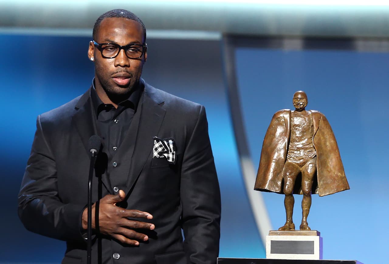 Anquan Boldin of the San Francisco 49ers accepts the Walter Payton NFL man of the year award presented by Nationwide at the 5th annual NFL Honors at the Bill Graham Civic Auditorium on Saturday, Feb. 6, 2016, in San Francisco. (Photo by John Salangsang/Invision for NFL/AP Images)