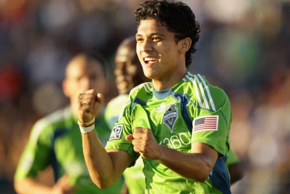 Fredy Montero, durante su años como futbolista de Seattle Sounders.