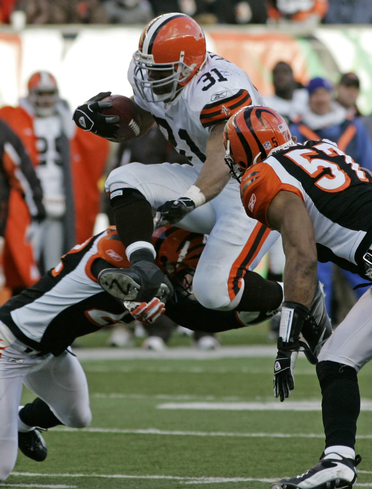 8. 2007 / Cincinnati Bengals - Cleveland Browns. Anotaron 96 puntos entre los dos. Marcador final: Cleveland 51 - 45 Cincinnati. Tres años antes se anotaron 106 puntos.