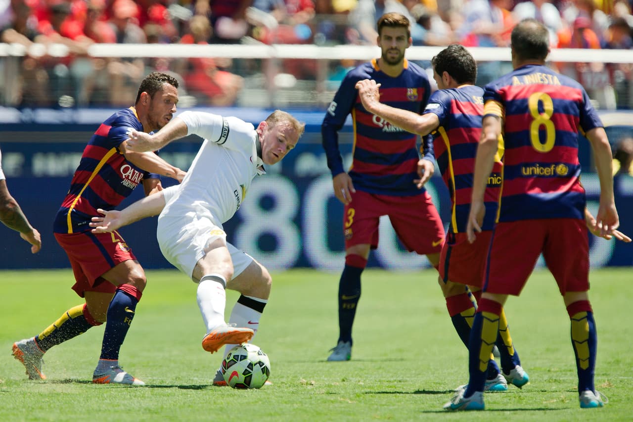 El crack inglés marcó el primer gol de los Red Devils ante el Barça.