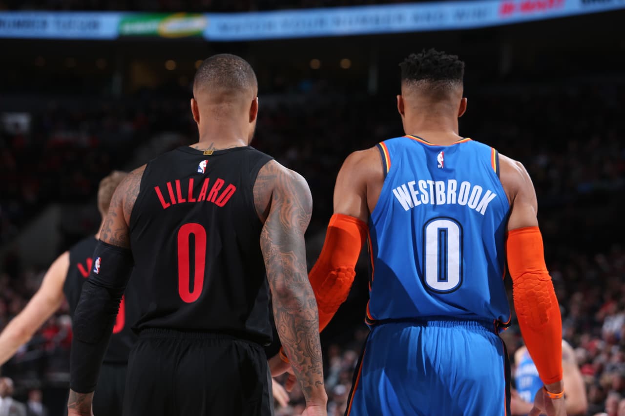 Además del duelo de quintetos, el enfrentamiento entre Damian Lillard y Russell Westbrook, las grandes figuras.
