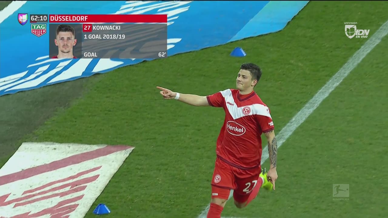 Dawid Kownacki aumenta la ventaja para el Dusseldorf y pone el 0-2 ante el Schalke