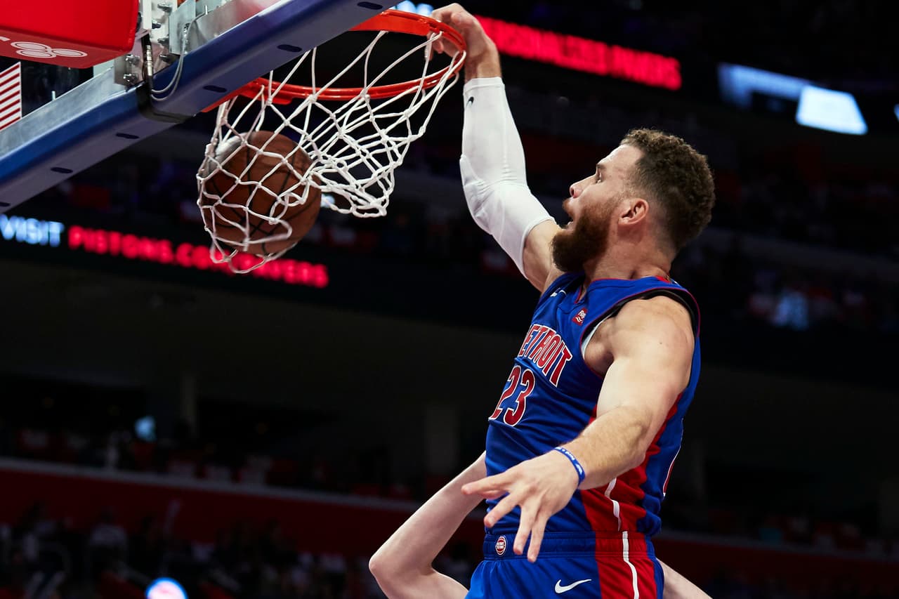 Una lesión le impidió al estelar delantero de los Detroit Pistons Blake Griffin estar al 100 por ciento. El pelirrojo anotó 22 puntos en 28 minutos.