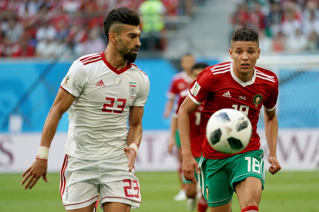 Rezaeian en el partido contra Maruecos.