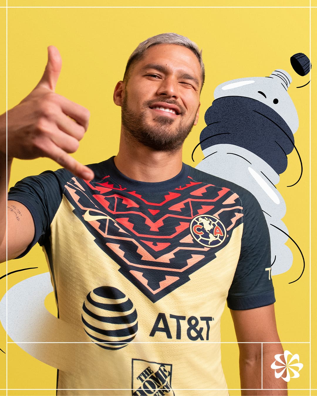 Club América presentó su nuevo jersey hecho con botellas de plástico reciclables.