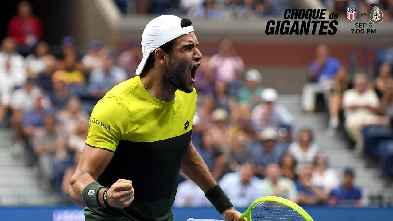 Matteo Berrettini festeja su triunfo.