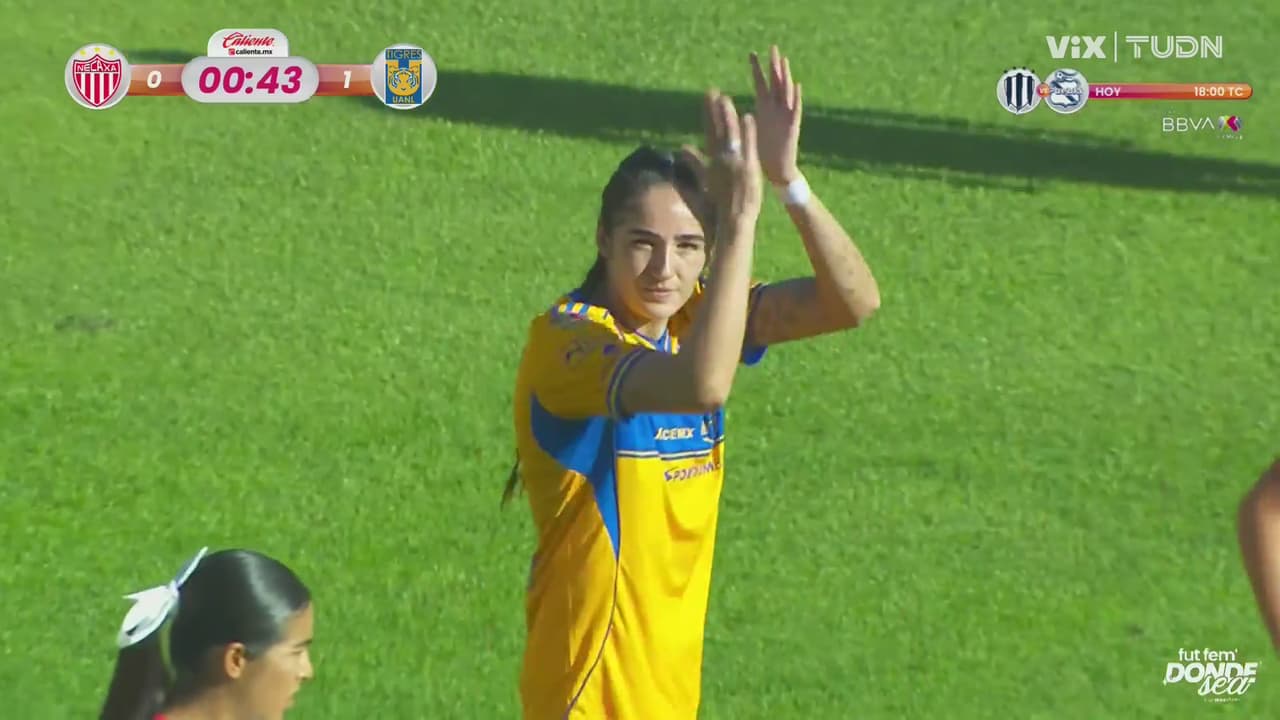 ¡A los 25 segundos Tigres anota el primero! Diana Ordoñez, lo firma