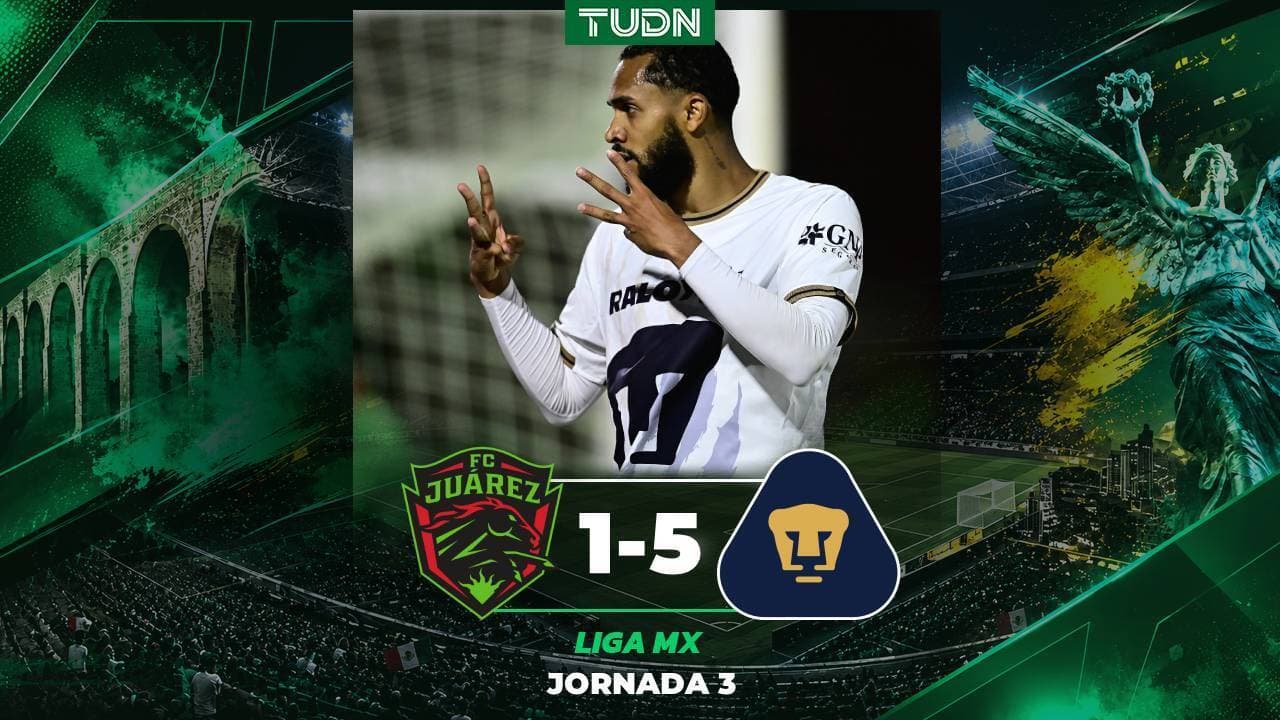 Pumas derrota de visita a Juárez en la Jornada 3 del Torneo Apertura 2026 de la Liga MX