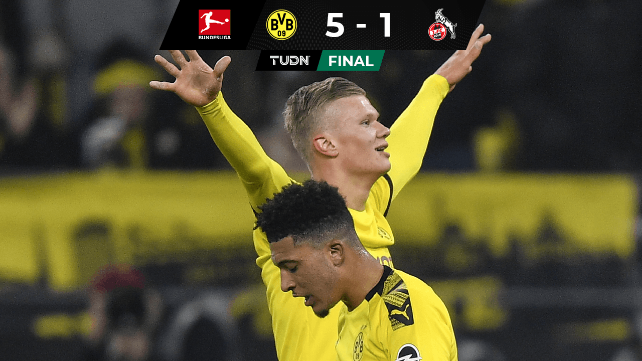 Erling Haland vuelve a brillar en la goleada del Borussia Dortmund.
<br>