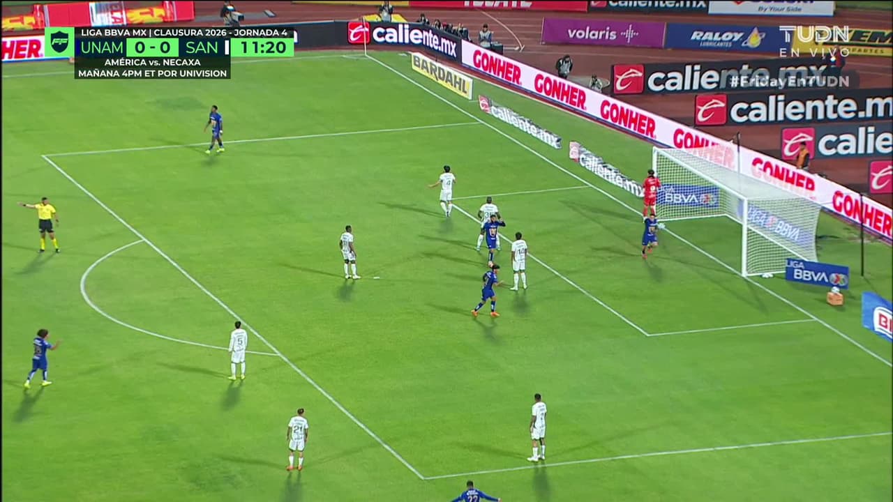 ¡GOL!  anota para Pumas UNAM. Jordán Carrillo