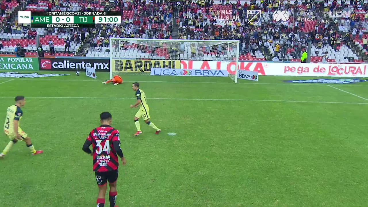 ¡GOL!  anota para América. Sebastián Córdova