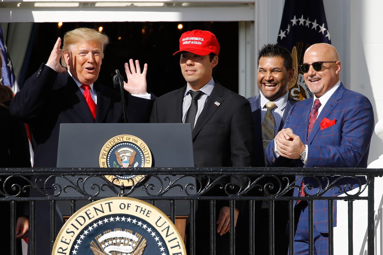 El equipo campeón de la Serie Mundial fue reconocido por Donald Trump en la Casa Blanca.