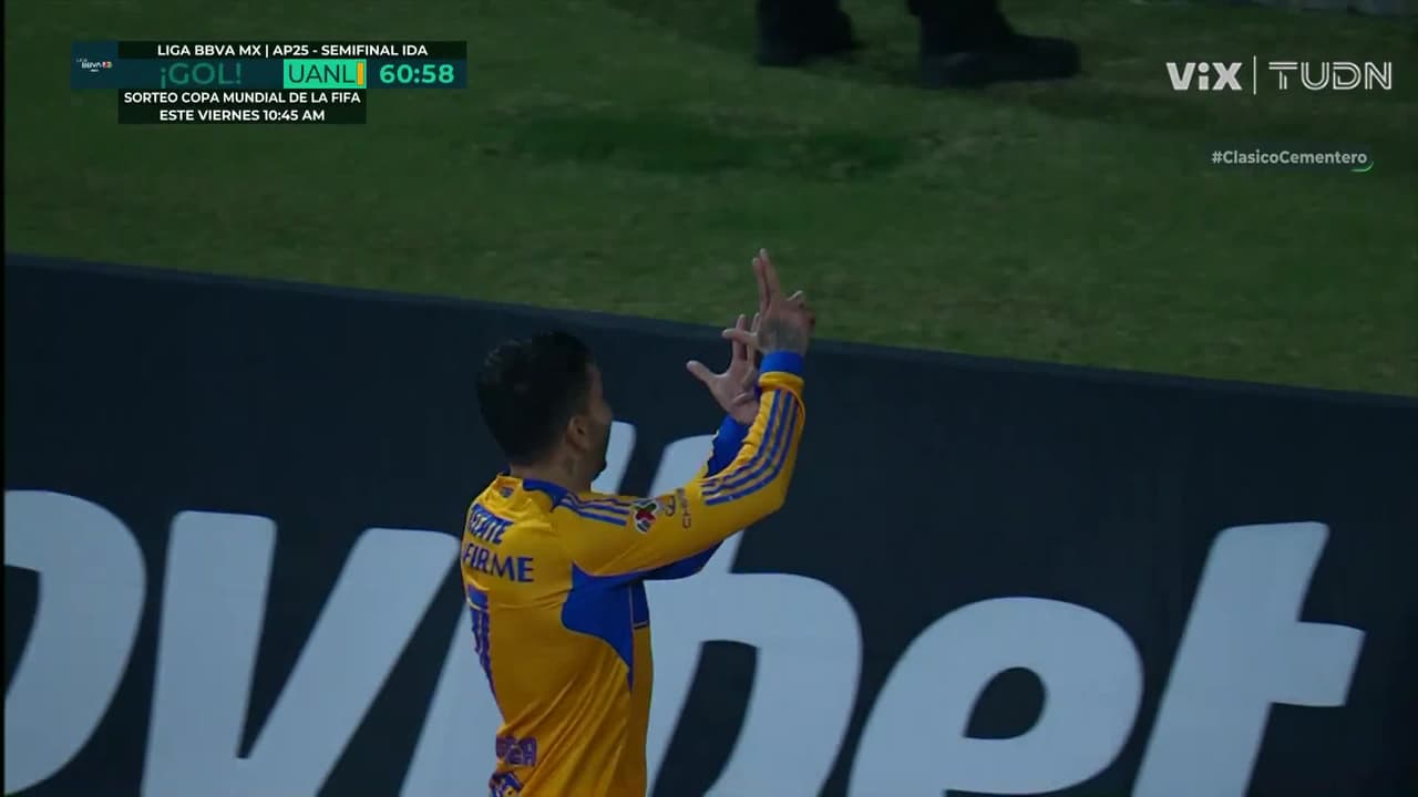 ¡Golazo de Correa! Tigres hace el primero de la noche y el festejo ya es viral