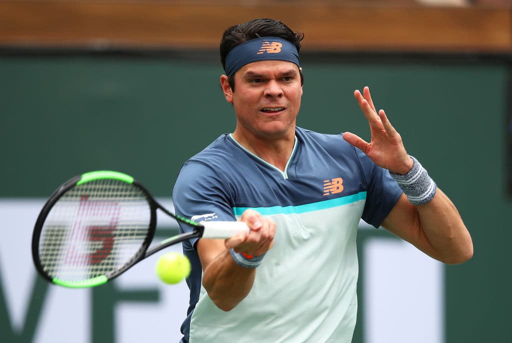 El canadiense y preclasificado 13 del certamen, Milos Raonic, se enfrentó al estadounidense Marcos Giron en duelo de la tercera ronda en Indian Wells.
