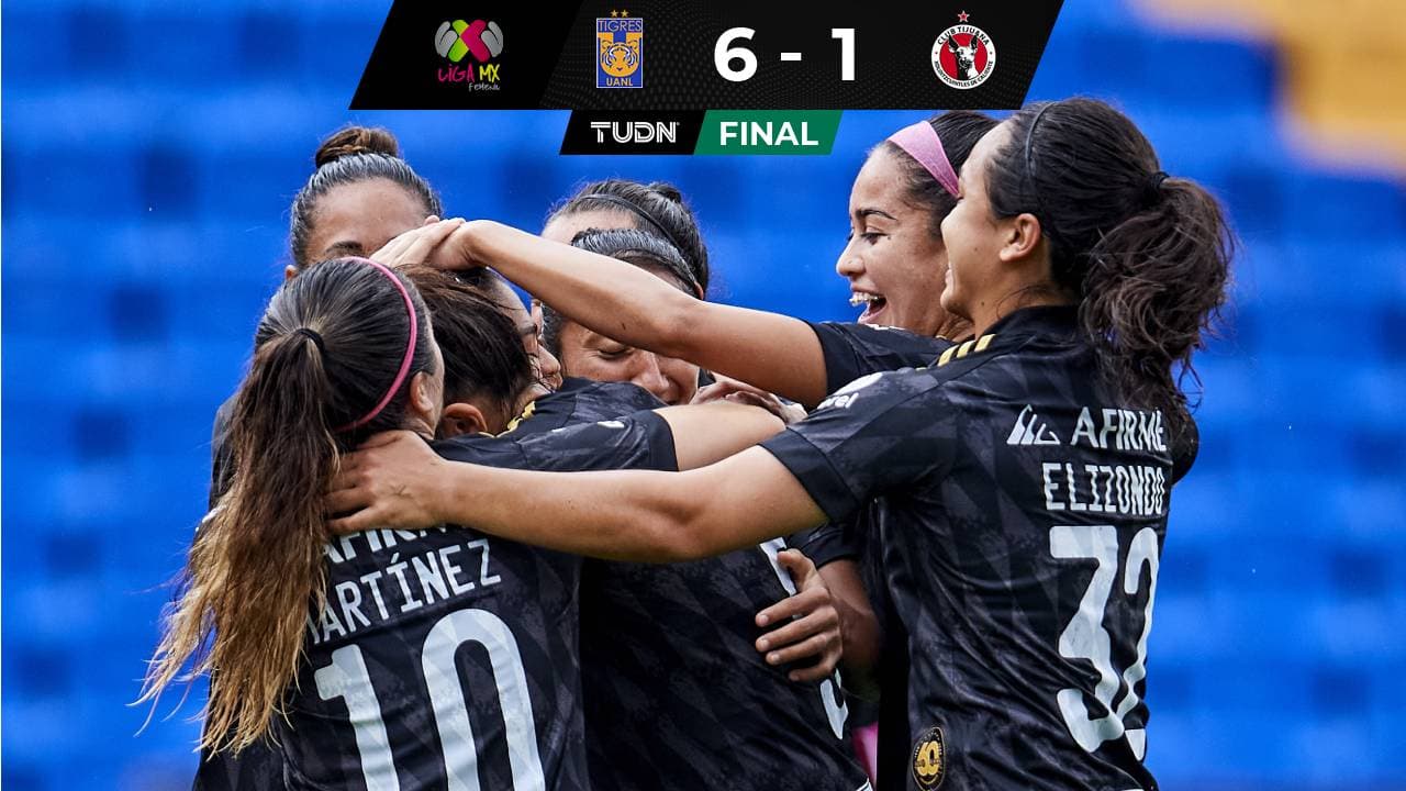 Aplasta Tigres a Tijuana en la Liga MX Femenil y mantiene su paso perfecto