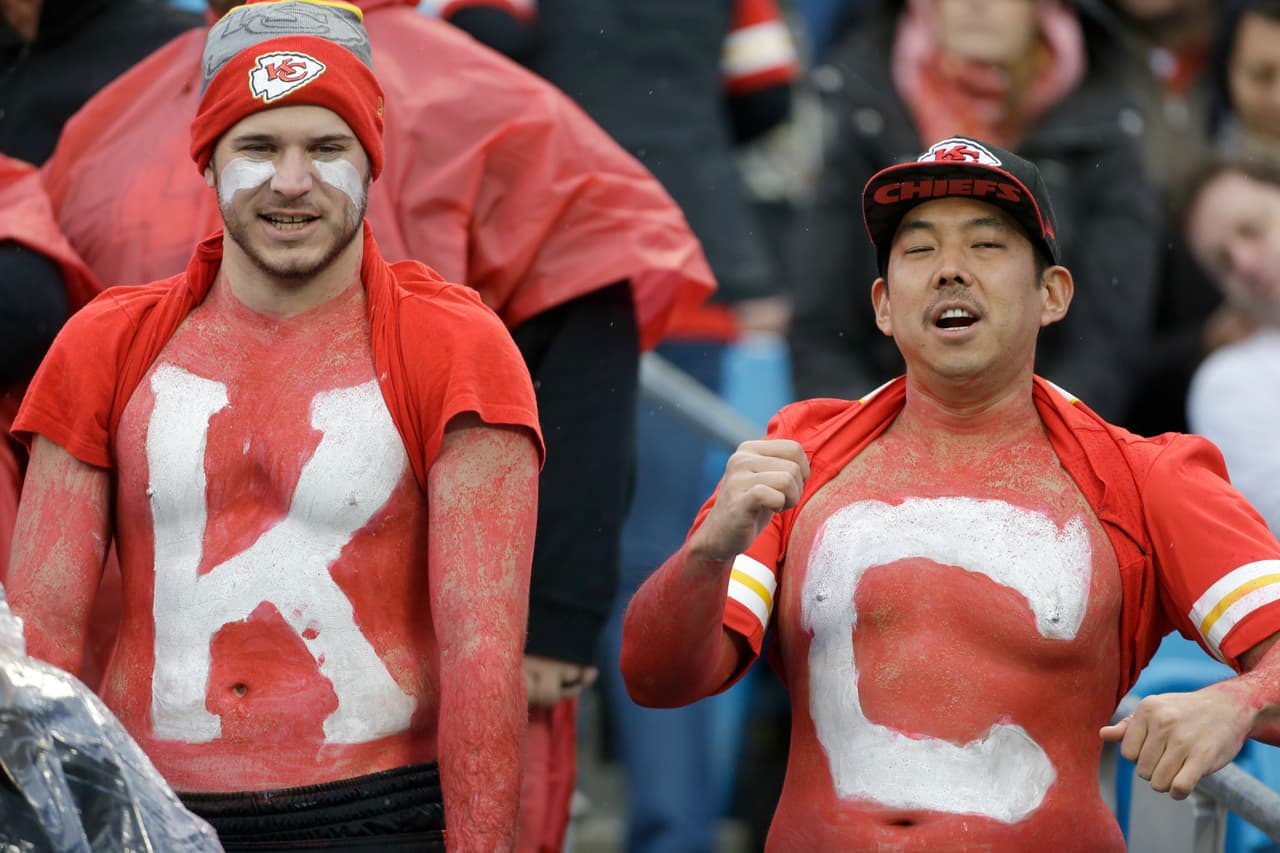 ¿Frío en K.C.? para estos jóvenes aficionados ni se siente con el calor del juego.