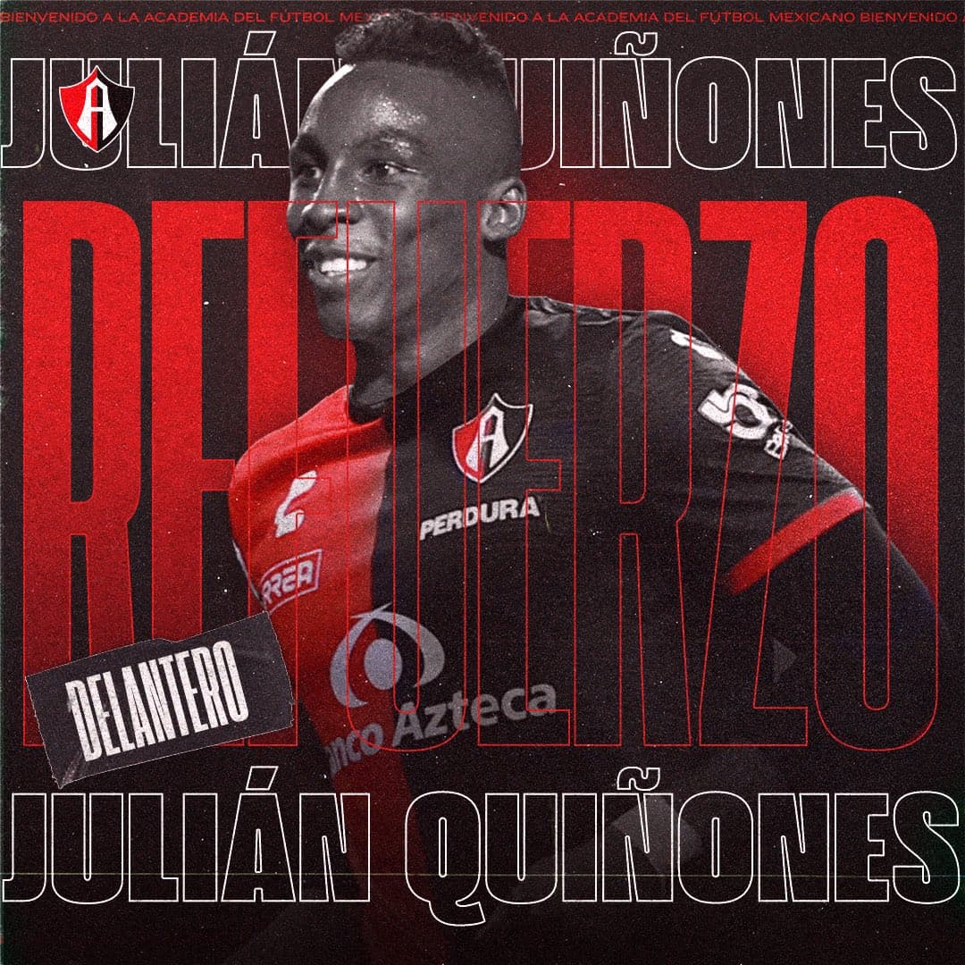 Atlas anuncia fichaje de Julián Quiñones para el Apertura 2021