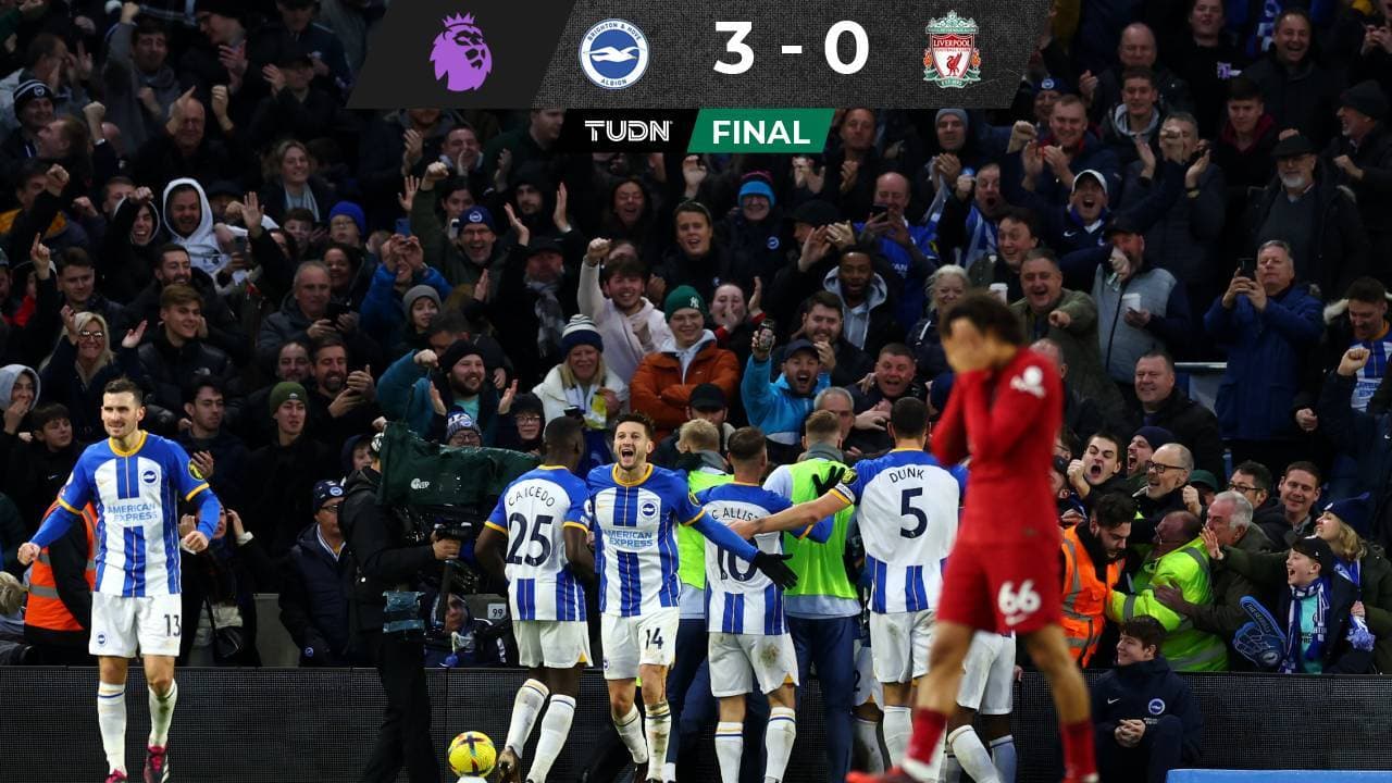 Brighton sorprende y golea al Liverpool en la Premier League 