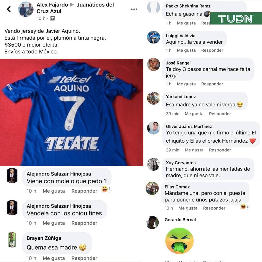 Vende playera de Javier Aquino y le ofrecen quemarla