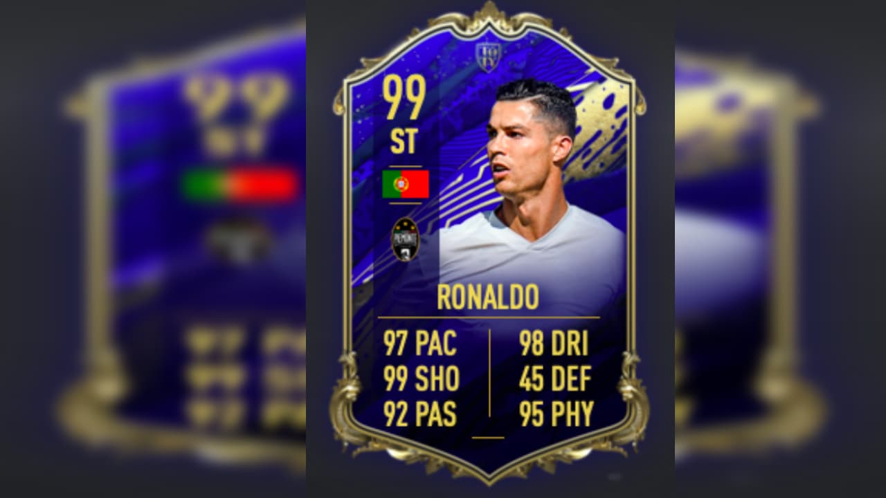 Cristiano Ronaldo entro en el XI ideal pero como el 12 jugador y aparece con una califiación de 99.