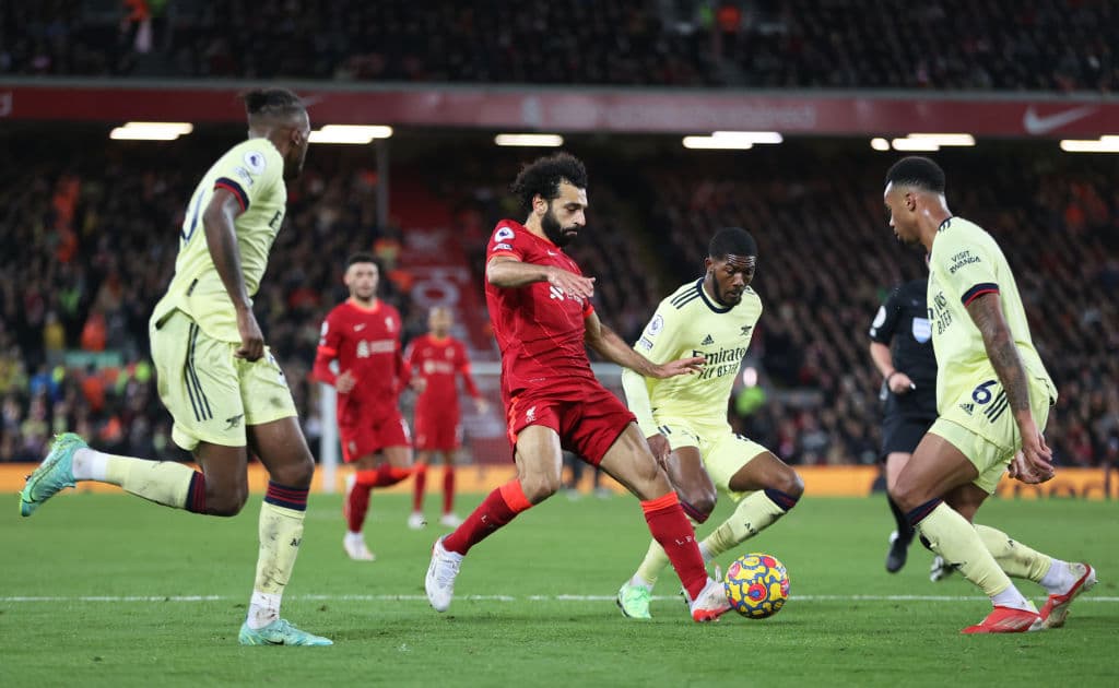 Sadio Mané, Dogo Jota, Mohamed Salah y Takumi Minamino fueron los responsables del descalabro 4-0 sobre el Arsenal.