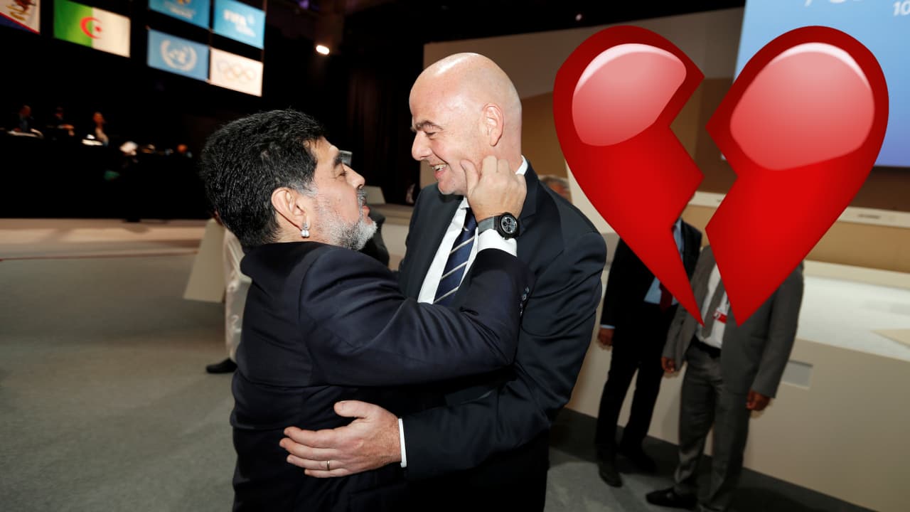 Crónica de divorcio anunciado: Maradona le dio con todo a Gianni Infantino