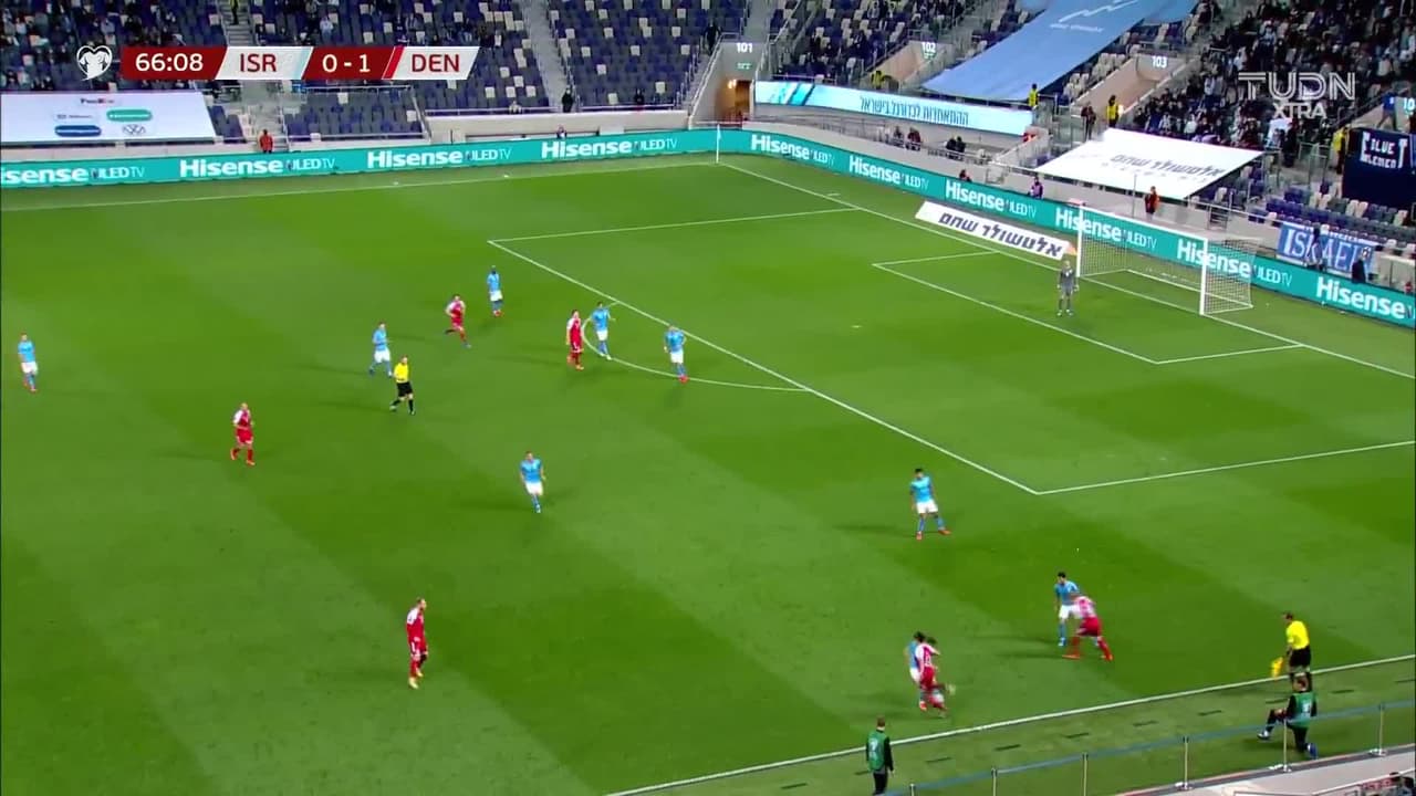 ¡GOL!  anota para Dinamarca. Jonas Wind