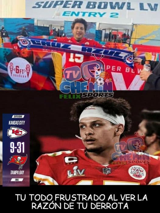 A los memes no les importa si eres el ganador o el perdedor y arremeten en contra de los Chiefs y de los Buccaneers