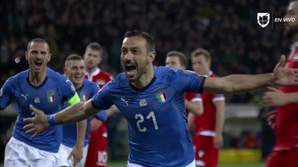 ¡GOOOL! Fabio Quagliarella anota para Italy