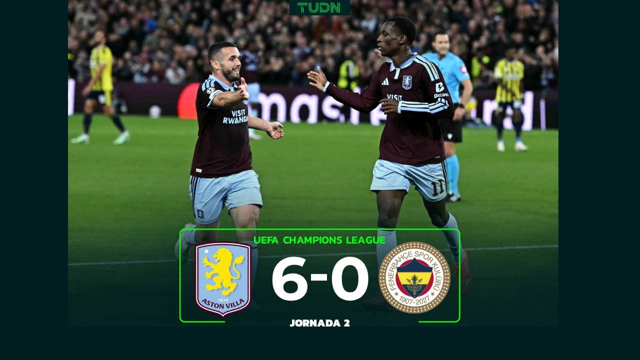 Resumen | Aston Villa vapulea al Fenerbahçe en Champions League