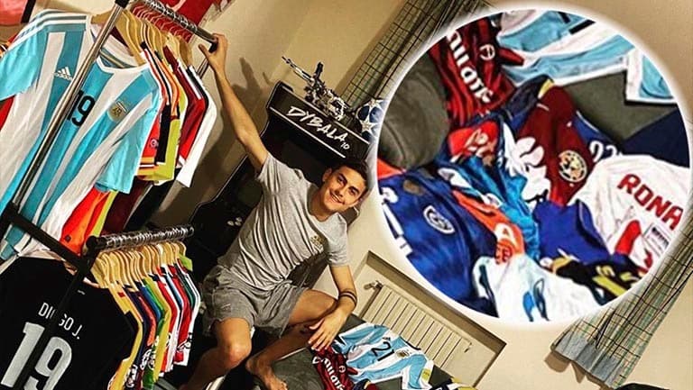 Paulo Dybala presume sus playeras... ¡y la del América!