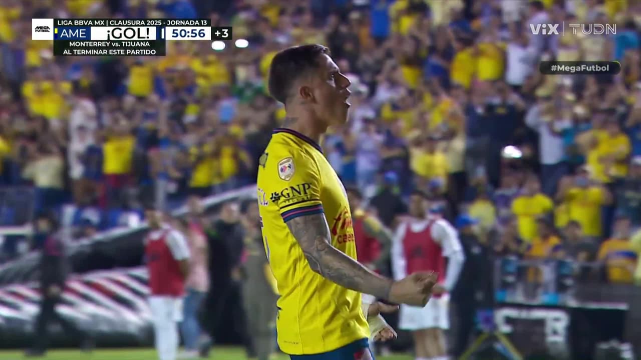 ¡Gol del América! Brian cruza el penal a la perfección para el 2-0
