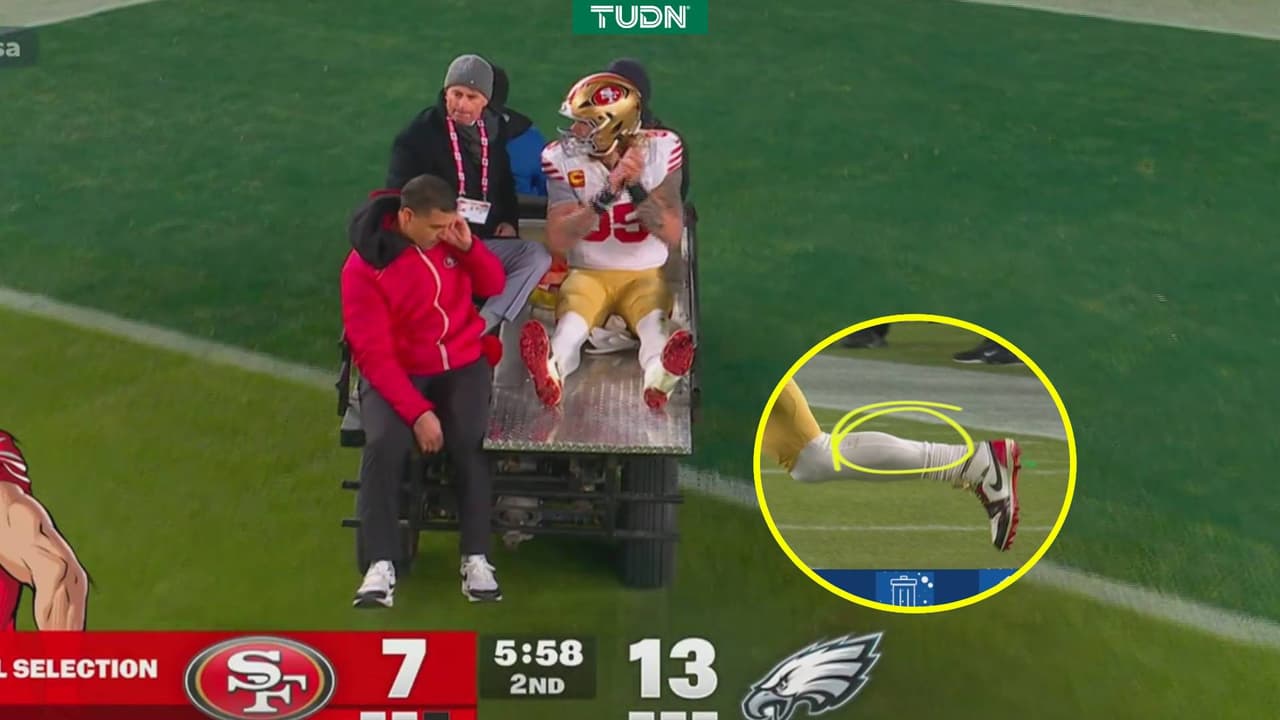 Terrible lesión en el 49ers vs. Eagles de los Playoffs de la NFL