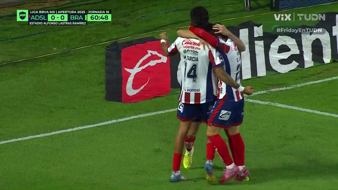 ¡Gol de San Luis! Pérez Bouquet define sin esfuerzo el 1-0