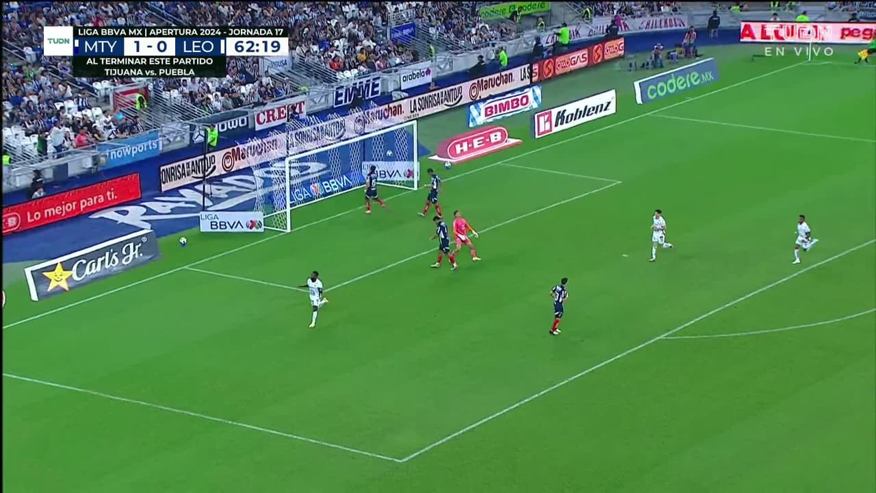 ¡GOL!  anota para León. Steven Mendoza