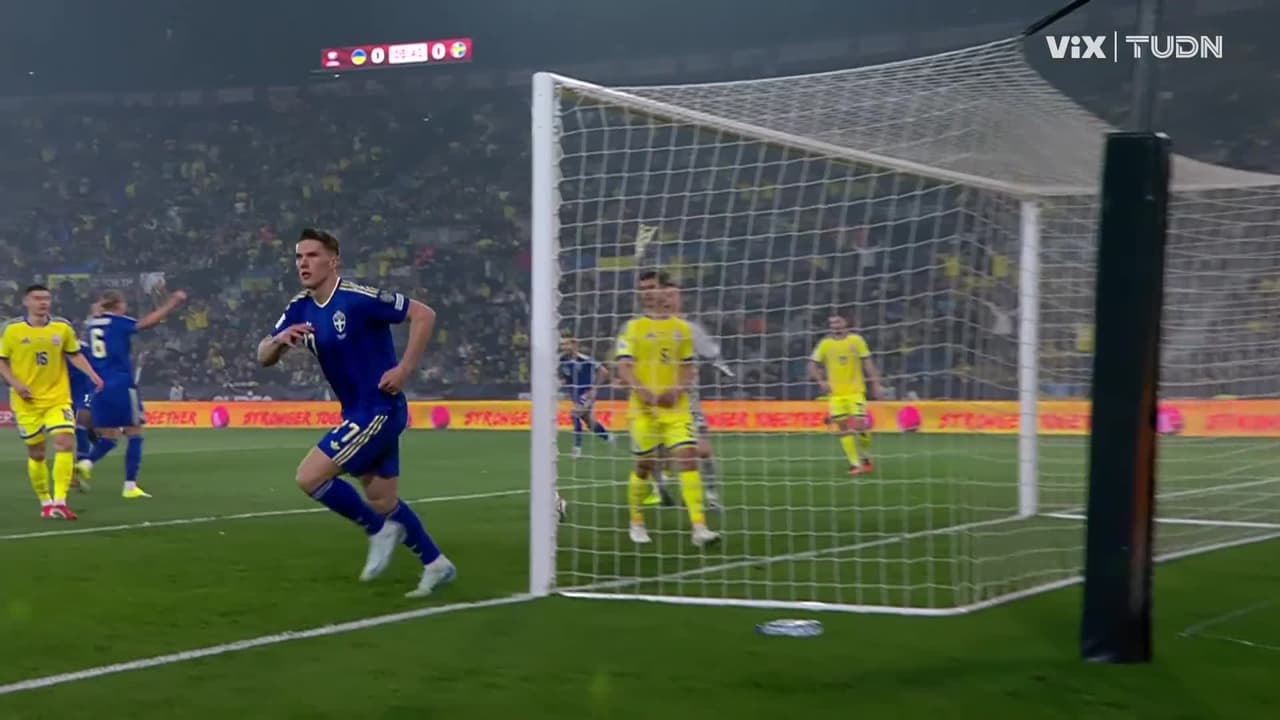 ¡Gol de vestidor! Gyökeres adelante a Suecia ante Ucrania