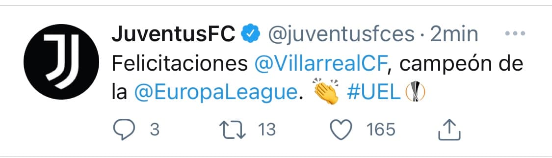 El mundo reacciona para felicitar al Villarreal luego de haber conseguido el primer titulo de Europa League de su historia.