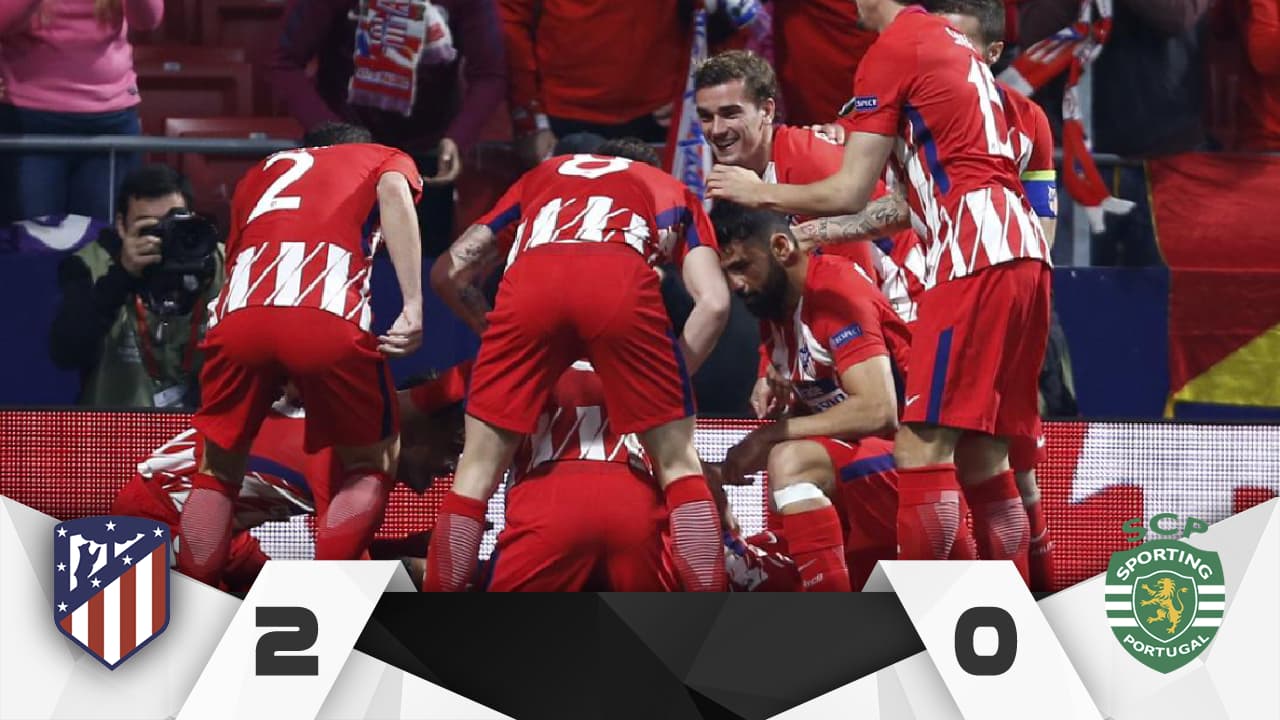 Koke y Antoine Griezmann fueron los encargados de anotar los goles en el Metropolitano para el triunfo 2-0 del Atlético de Madrid contra Sporting de Lisboa en Europa League.