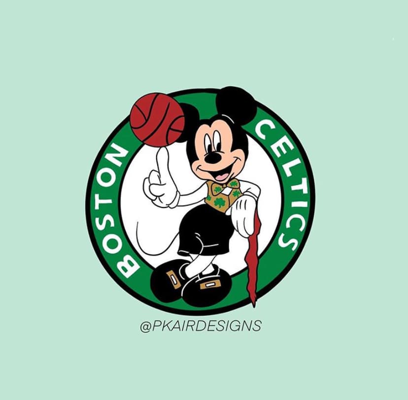 <b>Boston Celtics</b>
<br>Mickey Mouse tuvo lugar en el equipo de Boston ¡Vaya que luce!