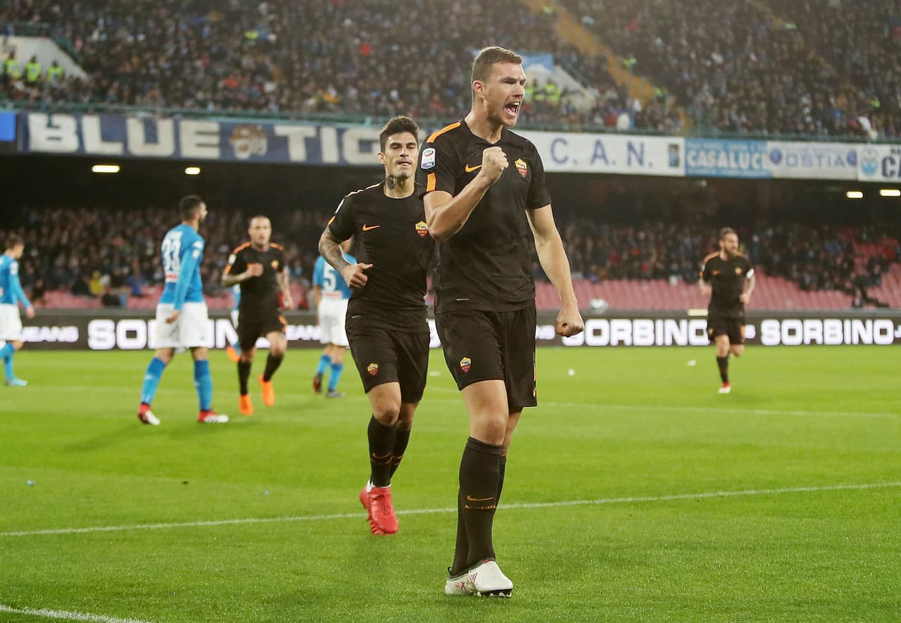 Edin Dzeco puso el 1-2 a favor de Roma al minuto 26 del primer tiempo, de nuevo tras pase de Fiorenzi.