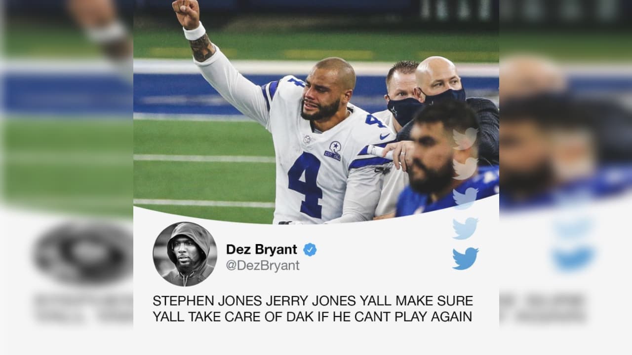 El quarterback de los Dallas Cowboys sufrió una grave lesión de tobillo y sus compañeros de profesión le mandaron apoyo en sus redes sociales.