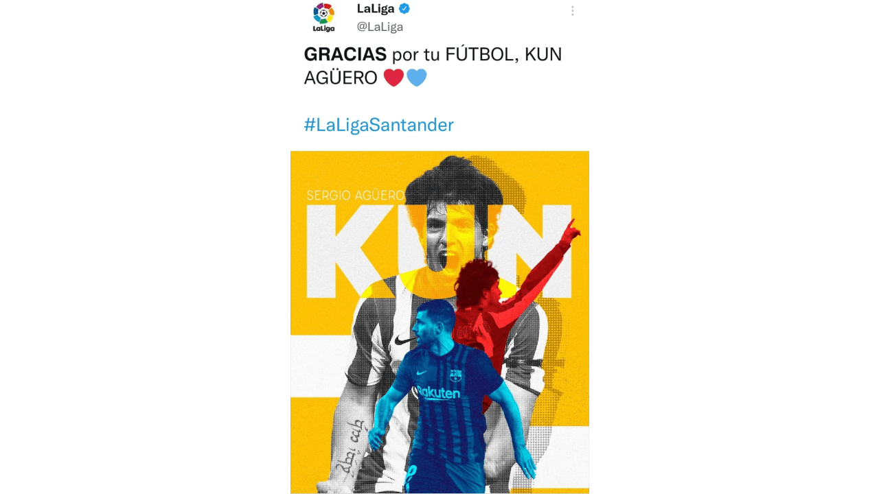 El mundo del futbol se despide de un grande, Sergio 'Kun' Agüero anunció su retiro de las canchas por problemas cardiacos, lo cual causó reacciones en redes. Compañeros de cancha, equipos y fanáticos, le dedicaron palabras, imágenes y videos por su gran trayectoria, su talento y, sobre todo, por su calidad. humana, ¡hasta luego, Kun!